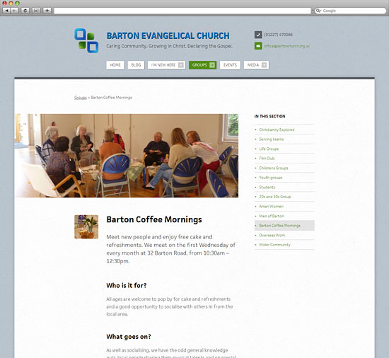 Barton Evangelical Church Website Internal
