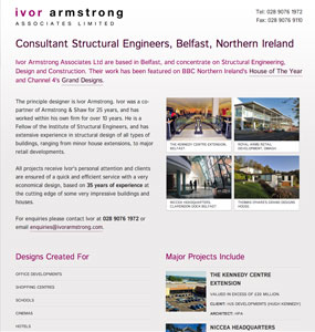 Ivor Armstrong Associates website on a Medium Screen